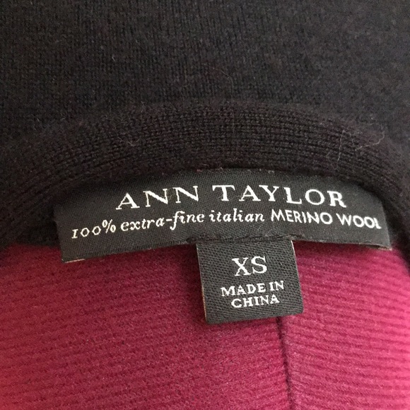 Ann Taylor Wool Cardigan with leather elbow patche - Picture 5 of 5